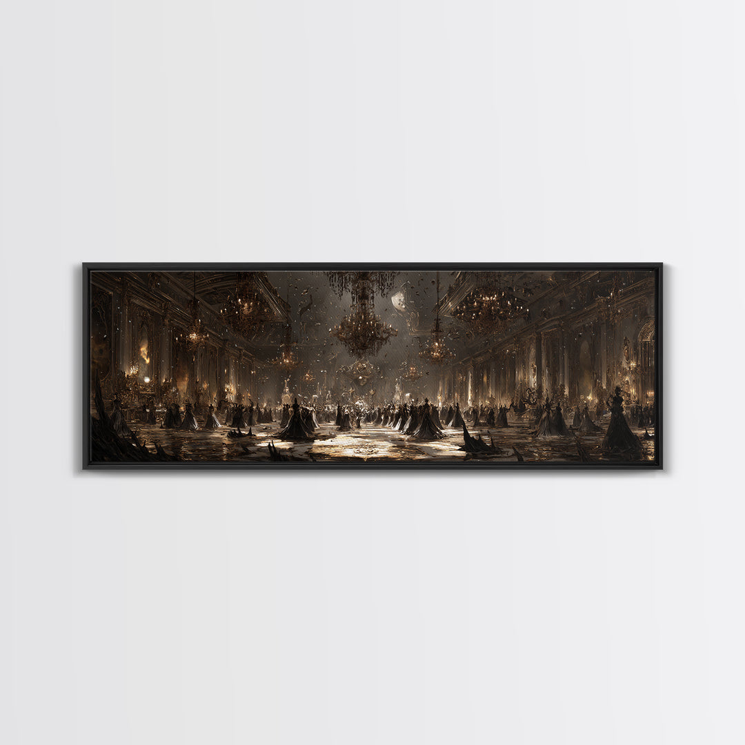 The Ballroom Of Silent Shoggoths, Symbolist Dream Art, Extra Wide Wall Art, Cosmic Horror Art, Canvas Print, Halloween Wall Art