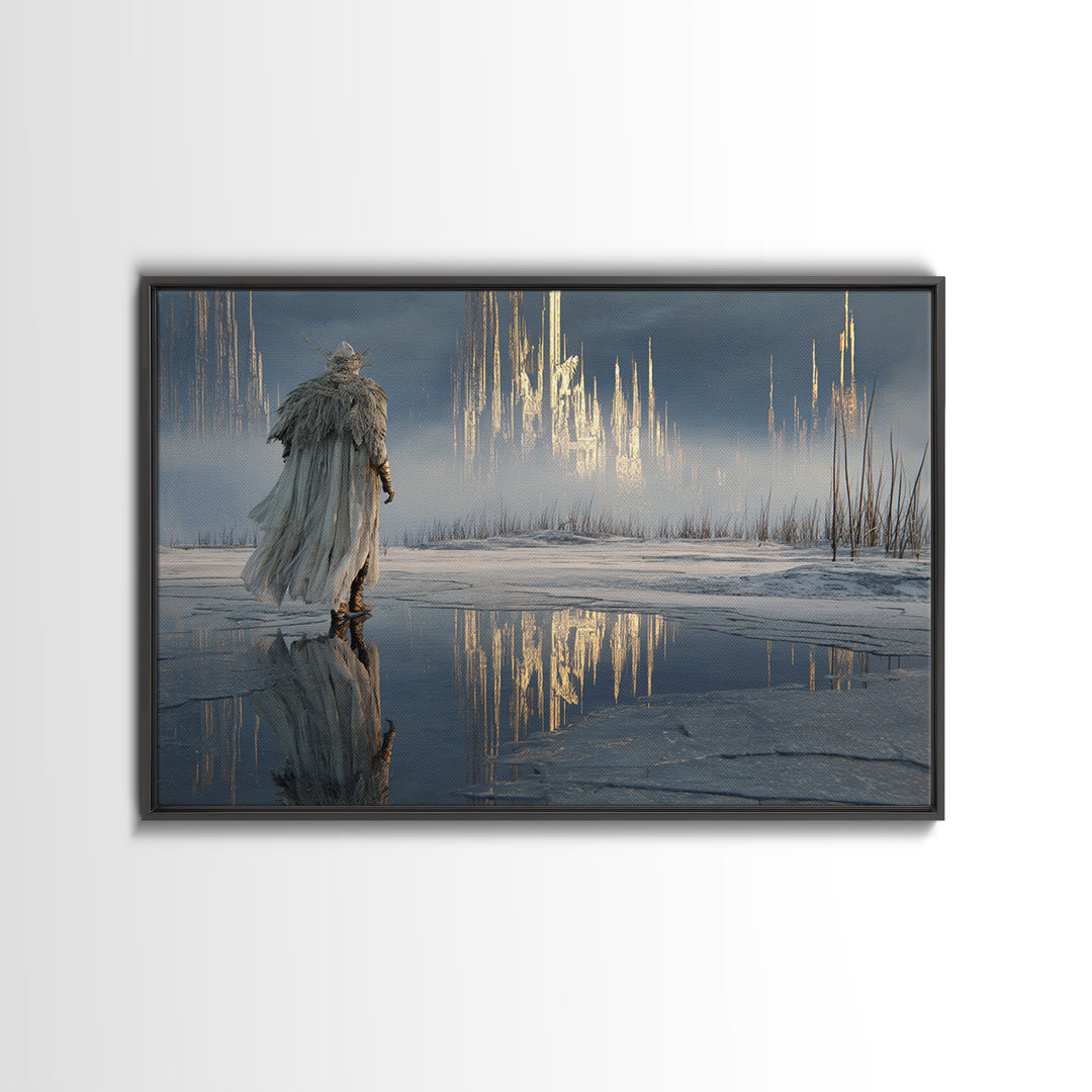 The Frost Beyond Carcosa, Symbolist Gothic Landscape, Landscape Wall Art, Dark Fantasy Wall Art, Canvas Print, Halloween Wall Art