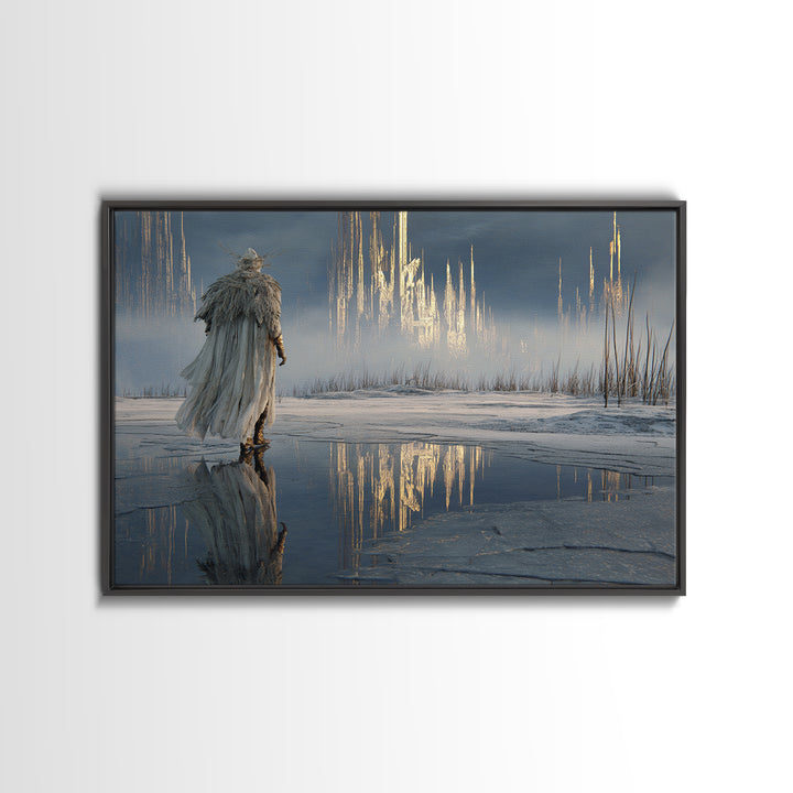The Frost Beyond Carcosa, Symbolist Gothic Landscape, Landscape Wall Art, Dark Fantasy Wall Art, Canvas Print, Halloween Wall Art