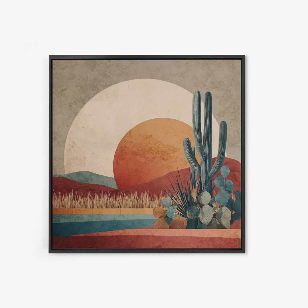 Desert Moon over Rolling Sand Canvas Print, Desert Art, Digital Download Art, Southwestern Decor, Desert, Minimalist Decor, DES-1x1-10
