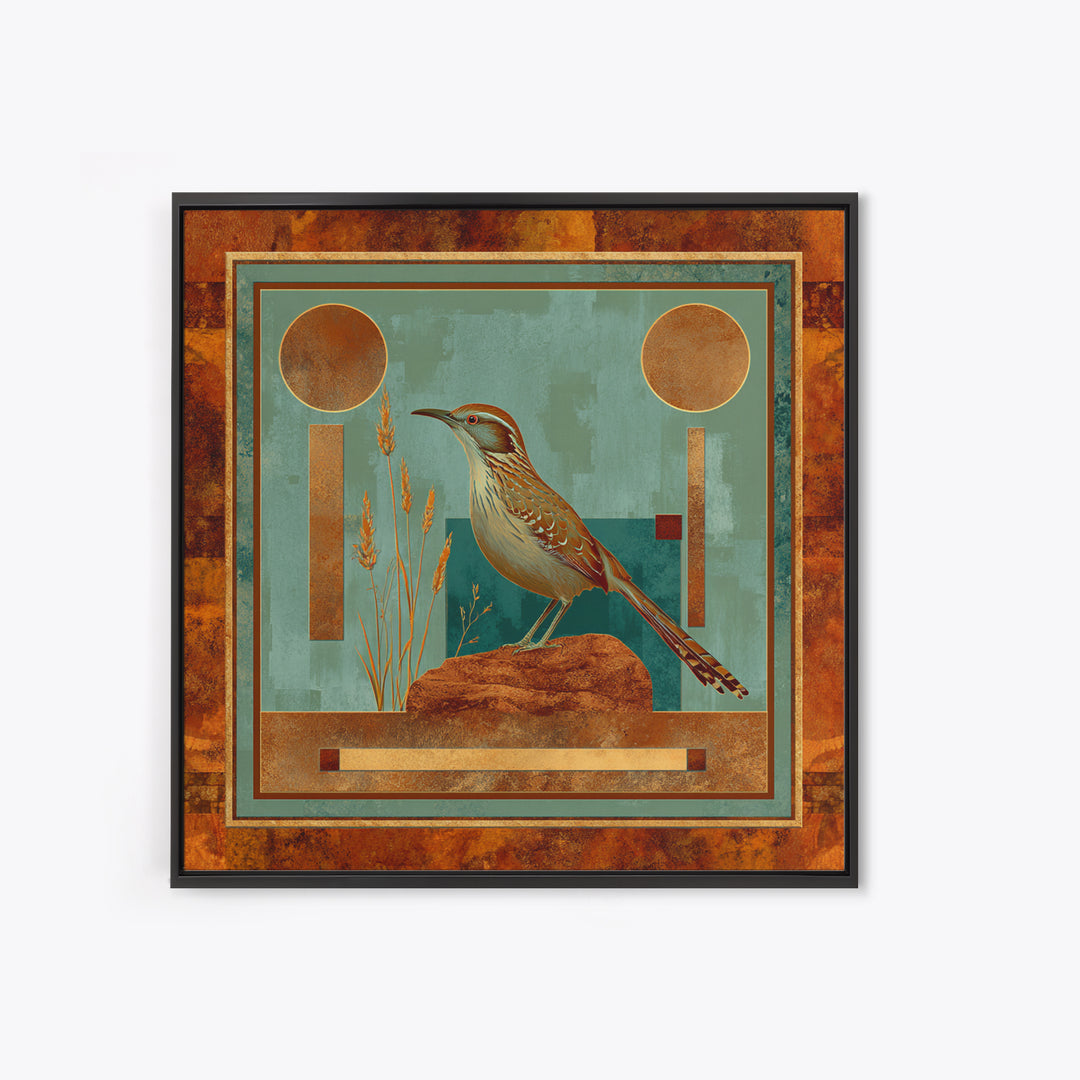 Roadrunner Bird in a Dry Wash Canvas Print, Desert Art, Living Room Art, Southwestern Decor, Watercolor Art, Desert, DES-1x1-14