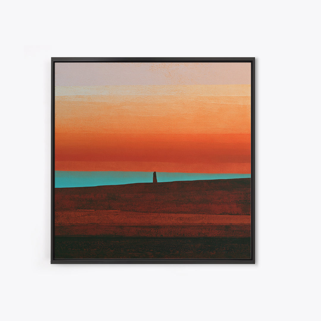 Abstract Heatwave Horizon Framed Canvas Print, Desert Art, Contemporary Art, Southwestern Decor, Fine Art, Desert, Original Art, DES-1x1-37