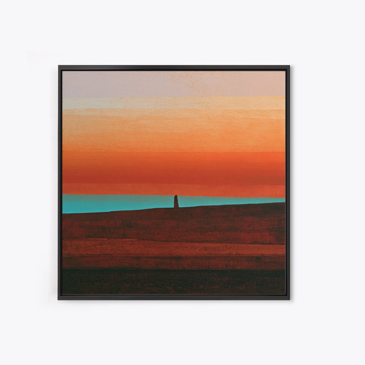 Abstract Heatwave Horizon Framed Canvas Print, Desert Art, Contemporary Art, Southwestern Decor, Fine Art, Desert, Original Art, DES-1x1-37