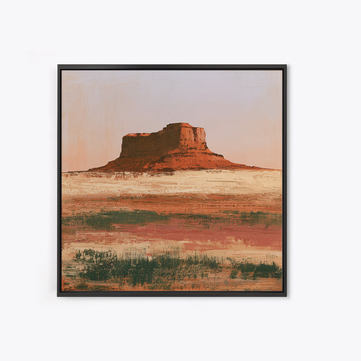 Abstract Mesa Landscape Framed Canvas Print, Desert Art, Gallery Decor, Southwestern Decor, Fine Art, Desert, Home Decor, DES-1x1-51