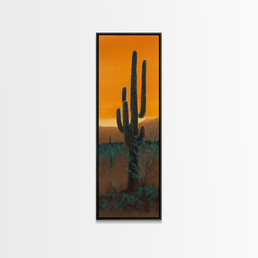 Sandstone Canyon with Dramatic Light Beam Framed Canvas Print, Desert Art, Modern Wall Art, Southwestern Decor, Desert, DES-1x3-52