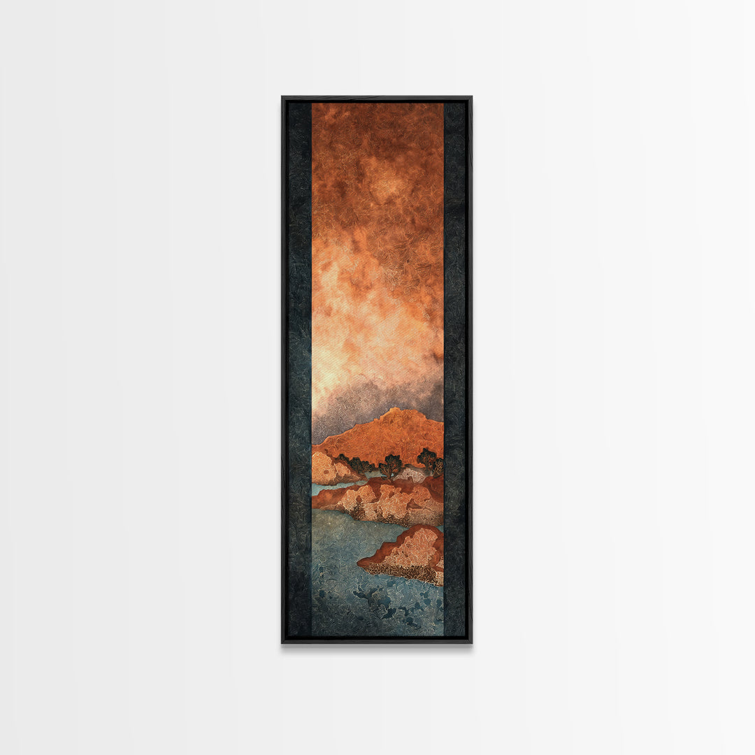 Ancient Desert Petroglyph Design Canvas Print, Desert Art, Print, Southwestern Decor, Fine Art, Desert, Watercolor Painting, DES-1x3-57