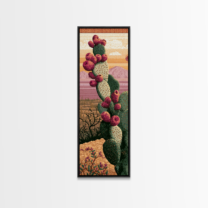 Prickly Pear Cactus Canvas Print, Desert Art, Western Decor, Southwestern Decor, Fine Art, Desert, Modern Decor, Fine Art Print, DES-1x3-7