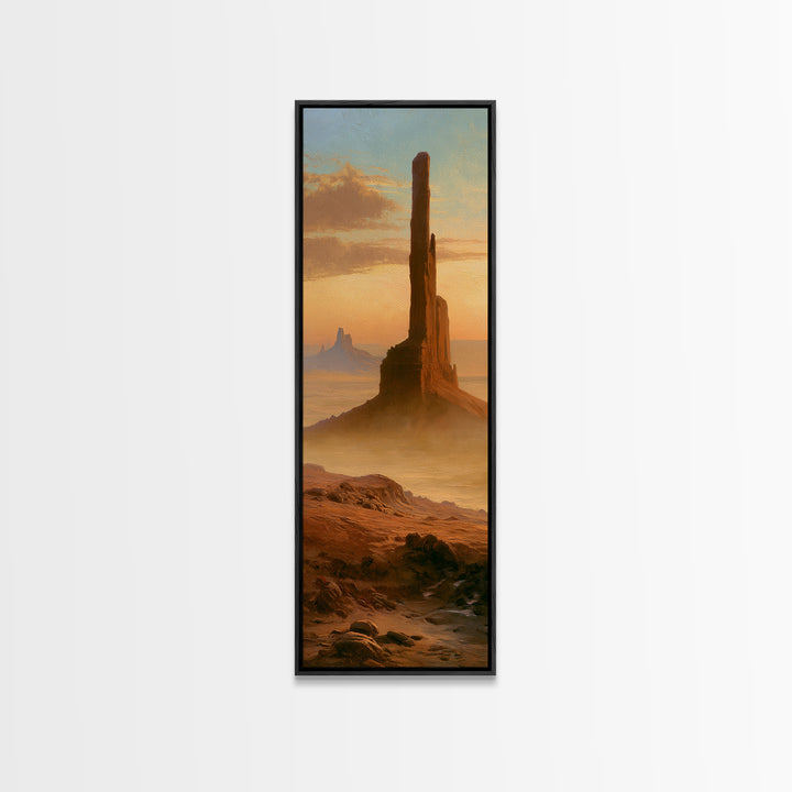 Monument Valley Silhouette Canvas Print, Desert Art, Printable Art, Southwestern Decor, Watercolor Art, Desert, DES-1x3-93