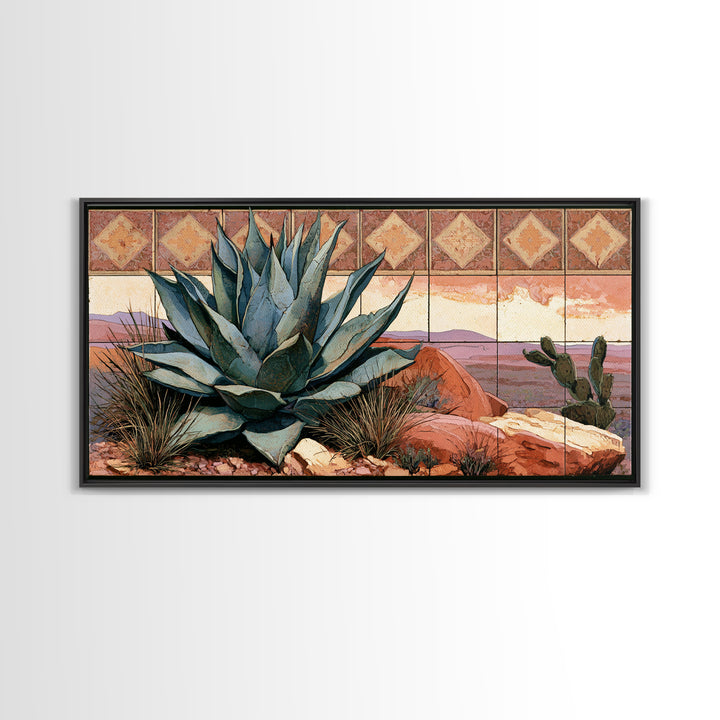 Agave Plant Closeup Canvas Print, Desert Art, Minimalist Decor, Southwestern Decor, Fine Art, Desert, Boho, Original Art, DES-2x1-44