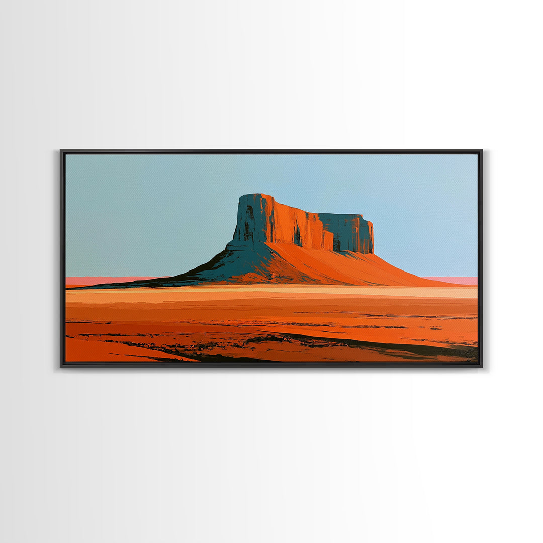 Abstract Mesa Landscape Canvas Print, Desert Art, Watercolor Painting, Southwestern Decor, Fine Art, Desert, Nature Wall Art, DES-2x1-47