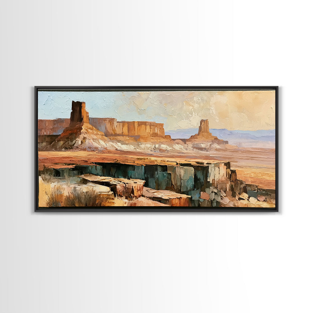 Abstract Mesa Landscape Canvas Print, Desert Art, Living Room Art, Southwestern Decor, Fine Art, Desert, Contemporary Art, DES-2x1-71