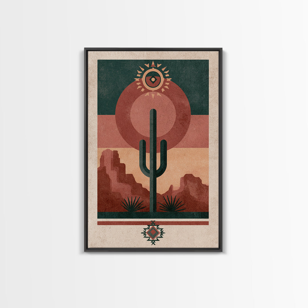 Ancient Desert Petroglyph Design Canvas Print, Desert Art, Boho Wall Art, Southwestern Decor, Fine Art, Desert, Living Room Art, DES-2x3-29