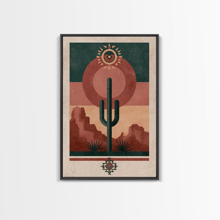 Ancient Desert Petroglyph Design Canvas Print, Desert Art, Boho Wall Art, Southwestern Decor, Fine Art, Desert, Living Room Art, DES-2x3-29