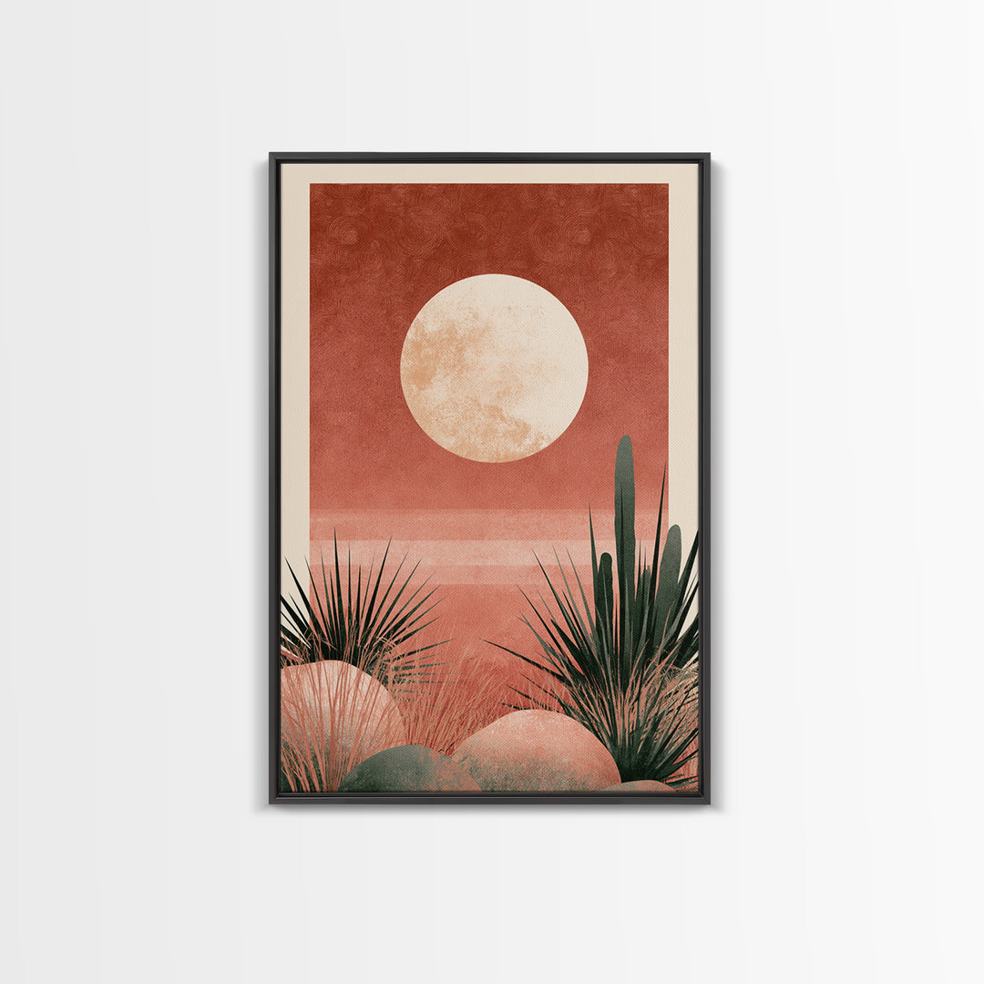 Minimal Beige Sun Canvas Print, Desert Art, Large Wall Art, Southwestern Decor, Desert, Western Wall Art, Mountain Wall Art, DES-2x3-54