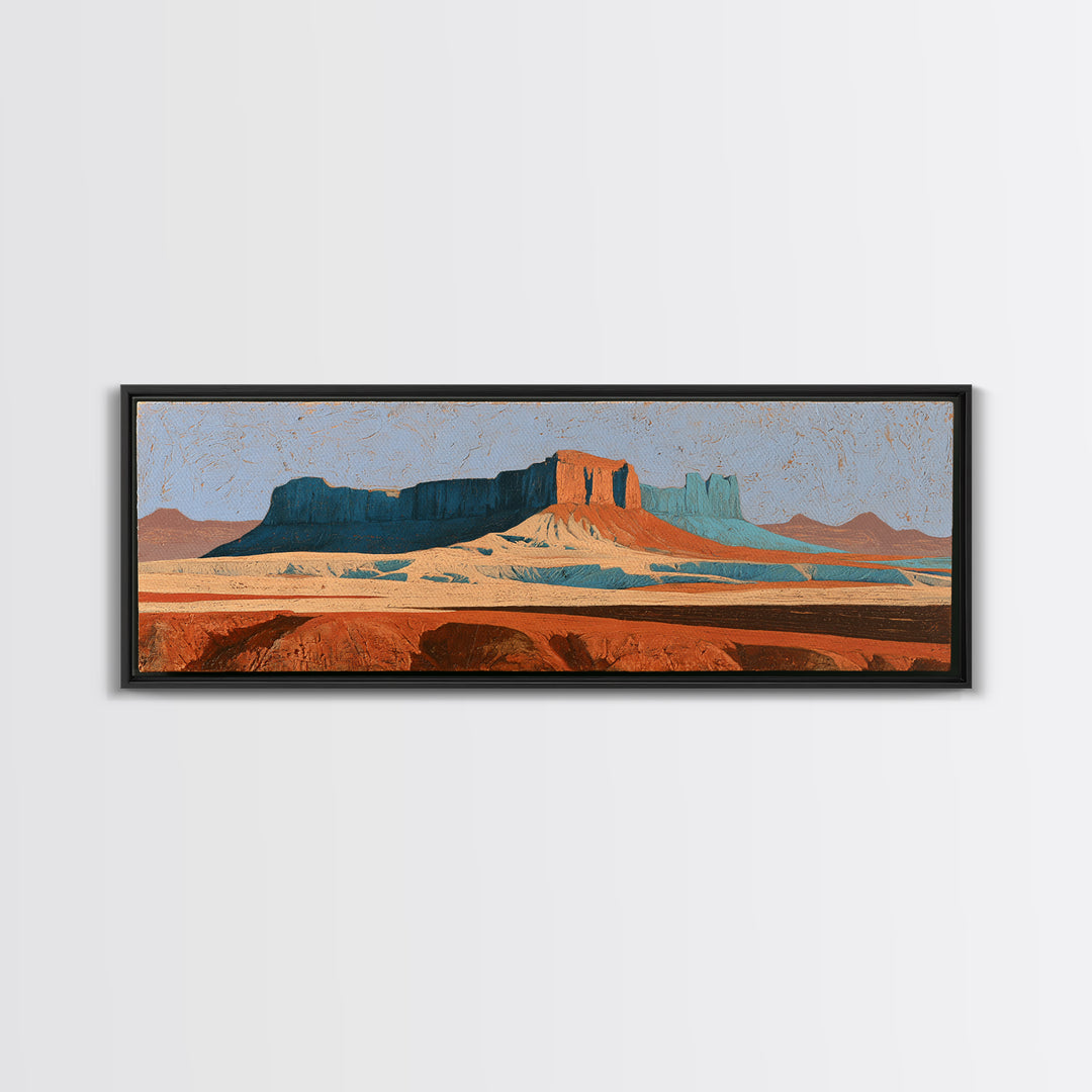 Abstract Mesa Landscape Canvas Print, Desert Art, Minimalist Decor, Southwestern Decor, Fine Art, Desert, Boho, Original Art, DES-3x1-19