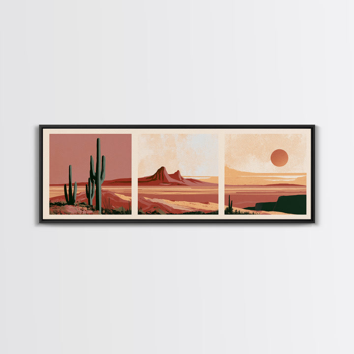 Abstract Heatwave Horizon Canvas Print, Desert Art, Digital Download Art, Southwestern Decor, Desert, Minimalist Decor, DES-3x1-29