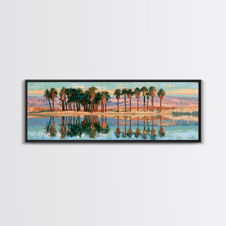 Palm Oasis Reflected Canvas Print, Desert Art, Home Decor, Southwestern Decor, Desert, Printable Art, Living Room Decor, DES-3x1-31