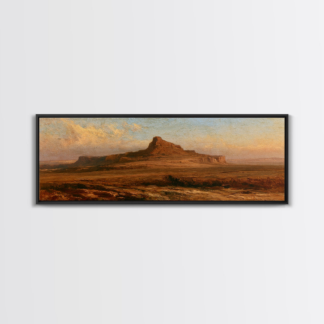 Abstract Mesa Landscape Canvas Print, Desert Art, Large Wall Art, Southwestern Decor, Watercolor Art, Desert, Western Wall Art, DES-3x1-43