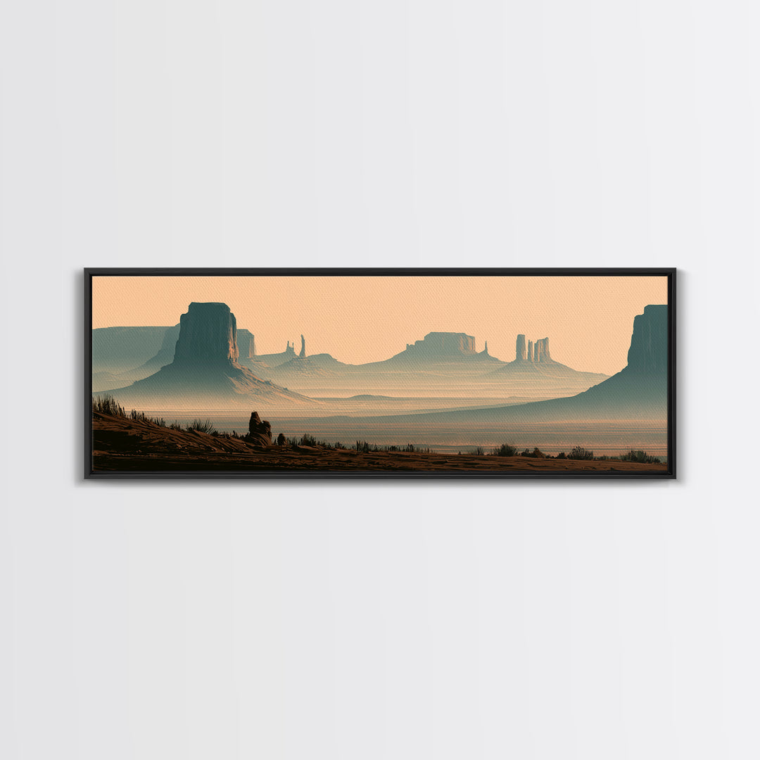 Monument Valley Silhouette Canvas Print, Desert Art, Modern Decor, Southwestern Decor, Desert, Room Decor, Digital Prints, DES-3x1-49