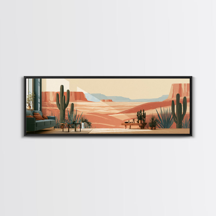 Wind Carved Dune Patterns from Above Framed Canvas Print, Desert Art, Art Print, Southwestern Decor, Oil Painting, Desert, DES-3x1-60