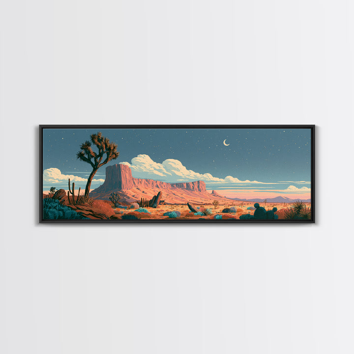 Joshua Tree under Star Filled Night Canvas Print, Desert Art, Printable Wall Art, Southwestern Decor, Fine Art, Desert, DES-3x1-70