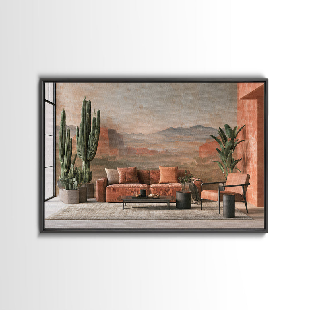 Ancient Desert Petroglyph Design Canvas Print, Desert Art, Digital Download Art, Southwestern Decor, Watercolor Art, Desert, DES-3x2-1