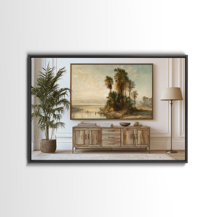 Palm Oasis Reflected Canvas Print, Desert Art, Large Wall Art, Southwestern Decor, Fine Art, Desert, Western Wall Art, DES-3x2-43