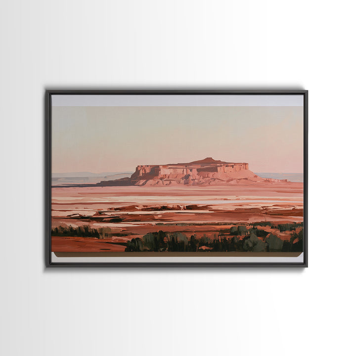 Abstract Mesa Landscape Framed Canvas Print, Desert Art, Colorful Wall Art, Southwestern Decor, Fine Art, Desert, DES-3x2-55