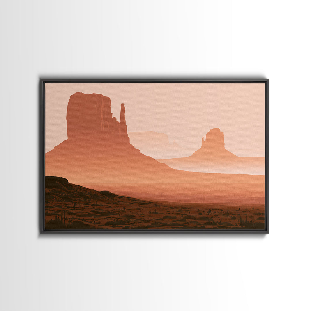 Monument Valley Silhouette Canvas Print, Desert Art, Luxury Decor, Southwestern Decor, Fine Art, Desert, Wall Art Prints, DES-3x2-61