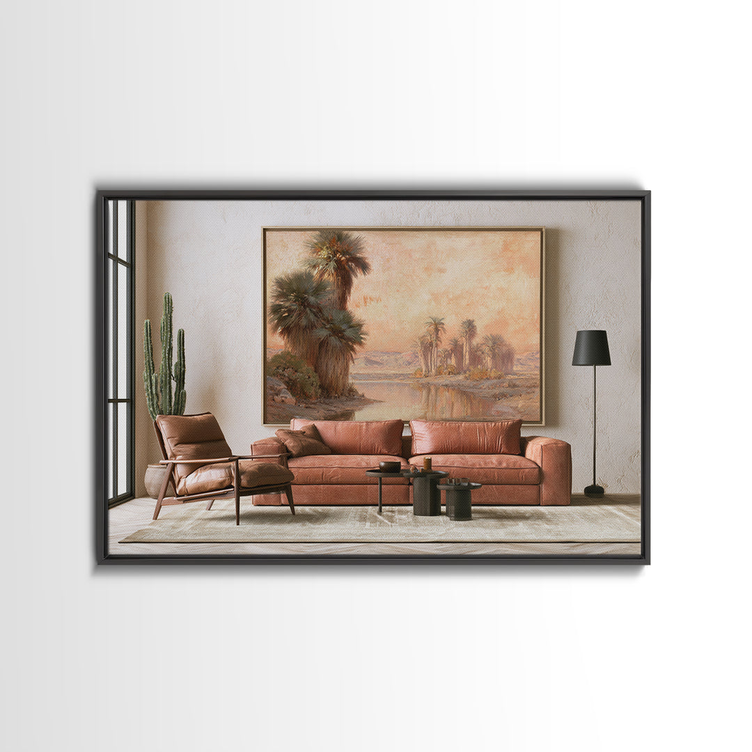 Palm Oasis Reflected Canvas Print, Desert Art, Bedroom Wall Art, Southwestern Decor, Fine Art, Desert, Fine Art Print, DES-3x2-67