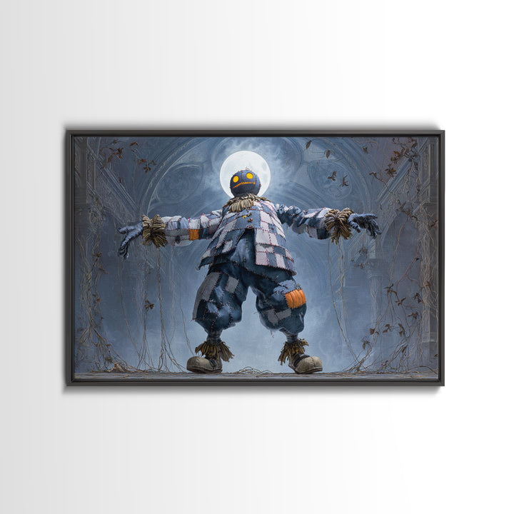 The Stitched Giant, Landscape Wall Art, Gothic Horror Wall Art, Framed Canvas Print, Halloween Wall Decor, Gothic Home Decor