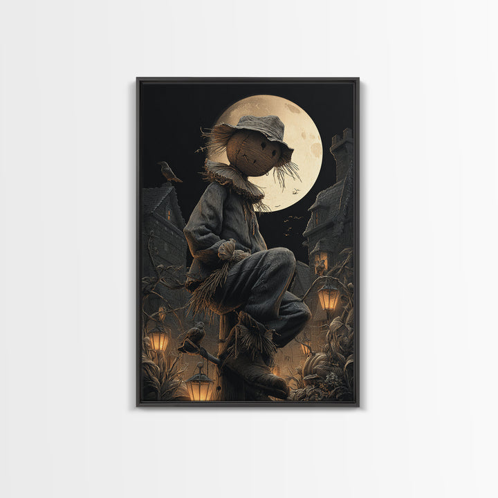 The Living Scarecrow, Vertical Wall Art, Dark Halloween Decor, Canvas Print, Halloween Wall Decor, Gothic Home Decor, Spooky Wall Decor