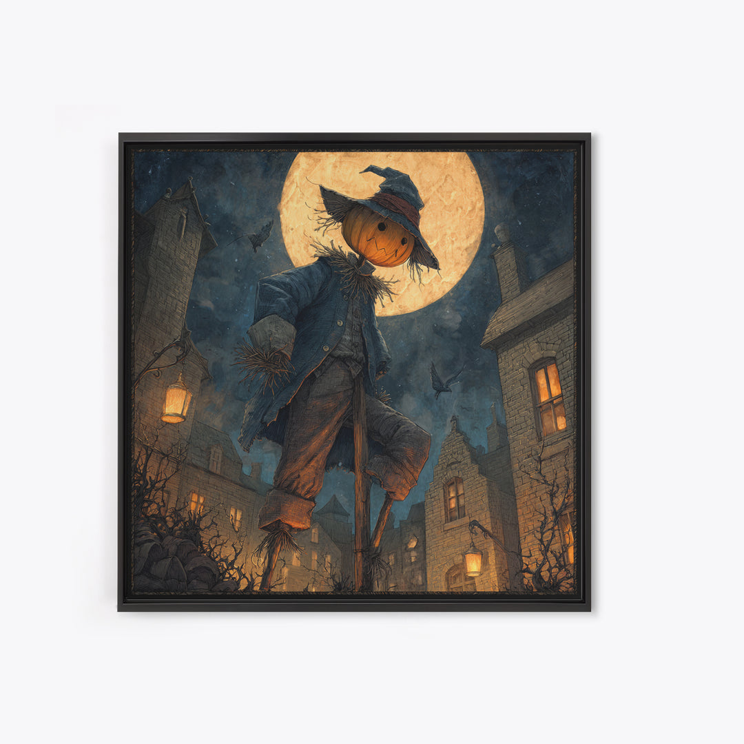 The Living Scarecrow, Square Wall Art, Dark Halloween Decor, Canvas Print, Halloween Wall Decor, Gothic Home Decor, Dark Fantasy Art