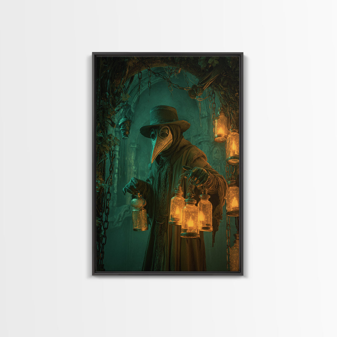 The Plague Doctor, Vertical Wall Art, Spooky Home Decor, Canvas Print, Halloween Wall Decor, Gothic Home Decor, Macabre Wall Art