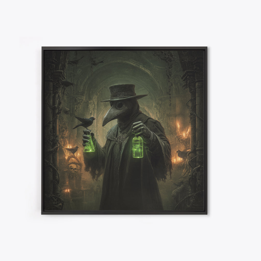 The Plague Doctor, Square Wall Art, Dark Halloween Decor, Canvas Print, Halloween Wall Decor, Gothic Home Decor, Collectible Wall Decor