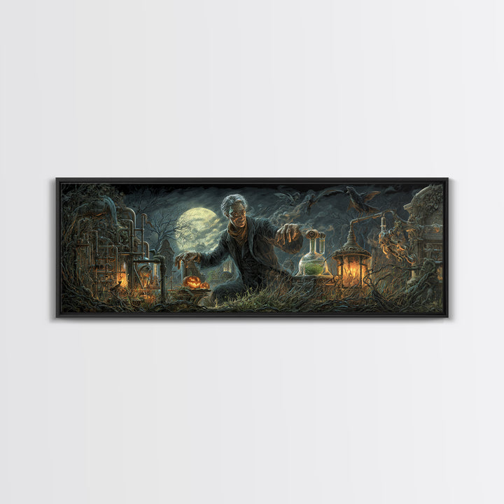 The Mad Alchemist, Extra Wide Wall Art, Dark Fantasy Wall Art, Canvas Print, Halloween Wall Decor, Gothic Home Decor, Halloween Decor