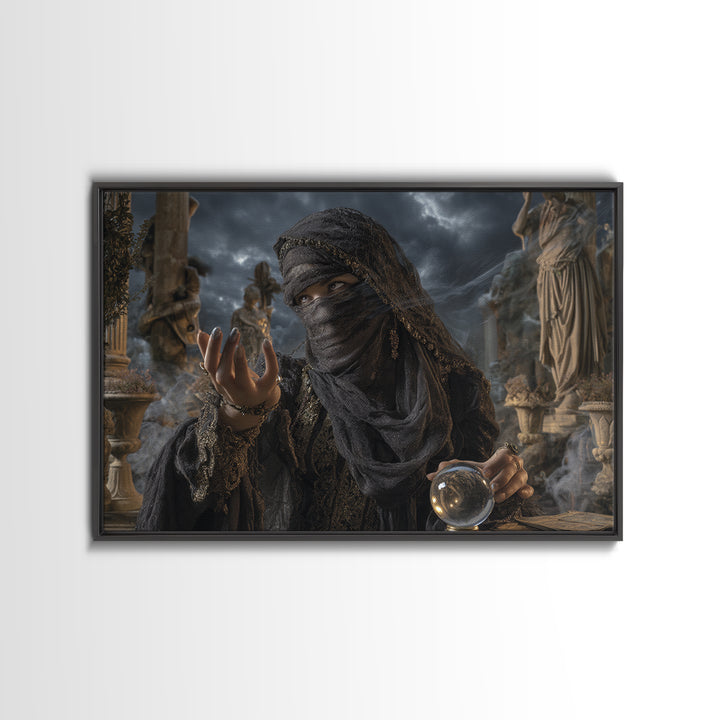 The Midnight Fortune Teller, Landscape Wall Art, Spooky Home Decor, Canvas Print, Halloween Wall Decor, Gothic Home Decor, Spooky Wall Decor