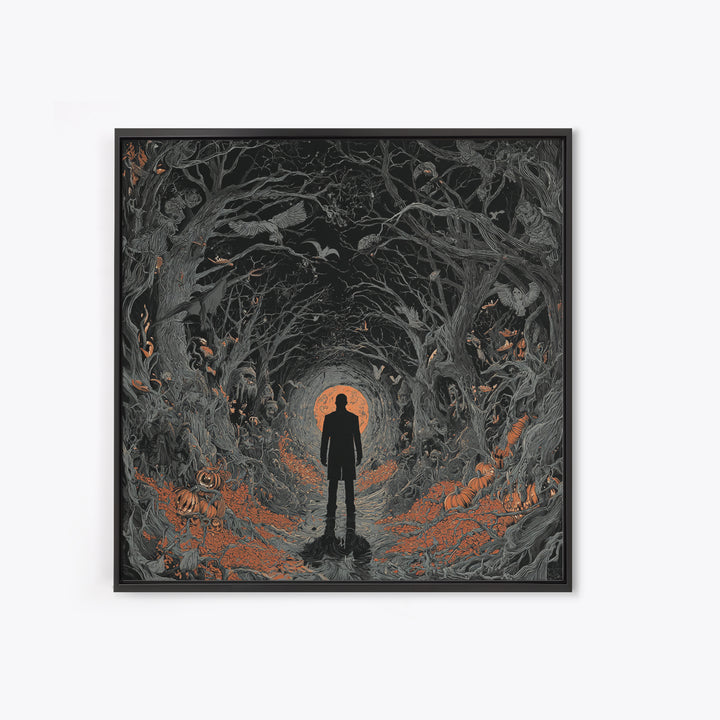 The Shadow Person, Square Wall Art, Dark Halloween Decor, Canvas Print, Halloween Wall Decor, Gothic Home Decor, Horror Wall Art