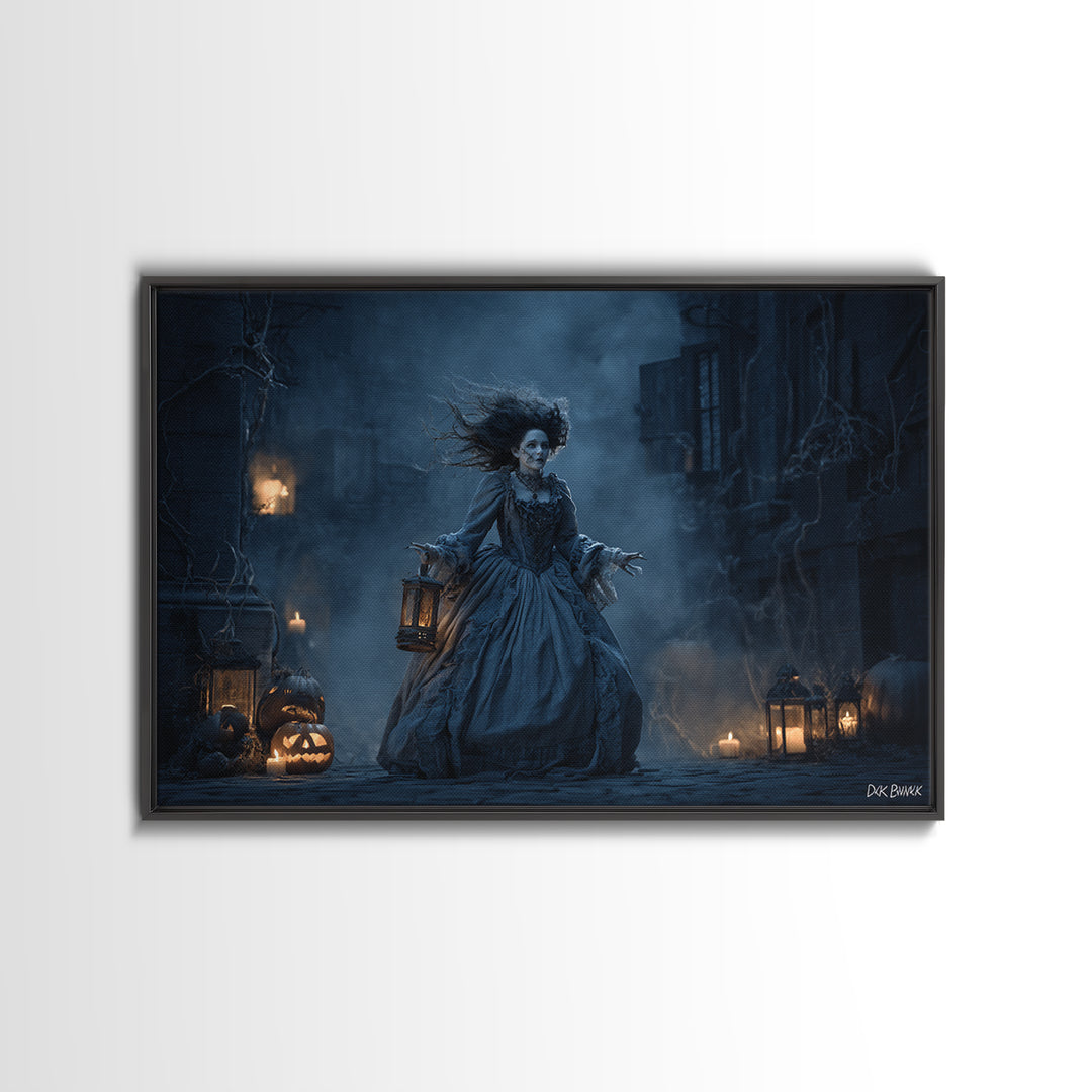 The Banshee Singer, Landscape Wall Art, Haunted Gothic Art, Framed Canvas Print, Halloween Wall Decor, Gothic Home Decor