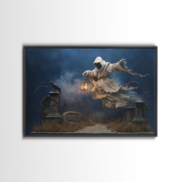 The Tattered Wraith, Landscape Wall Art, Dark Halloween Decor, Canvas Print, Halloween Wall Decor, Gothic Home Decor, Horror Wall Art