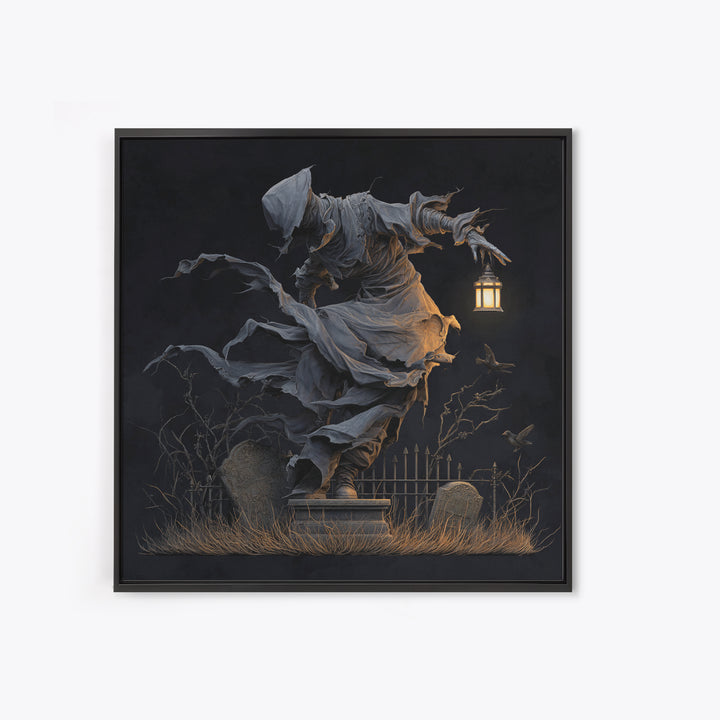 The Tattered Wraith, Square Wall Art, Dark Halloween Decor, Canvas Print, Halloween Wall Decor, Gothic Home Decor, Spooky Wall Decor