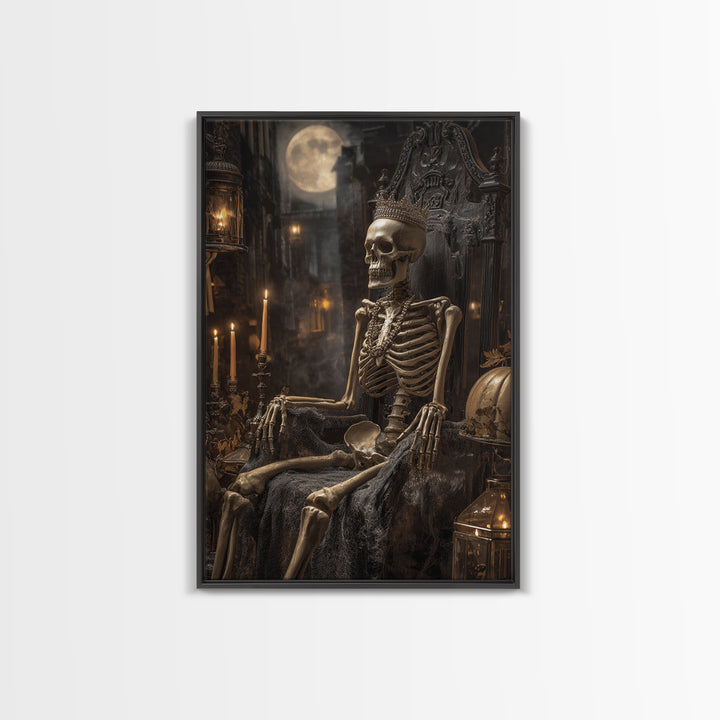 The Bone Queen, Vertical Wall Art, Dark Halloween Decor, Canvas Print, Halloween Wall Decor, Gothic Home Decor, Spooky Wall Decor