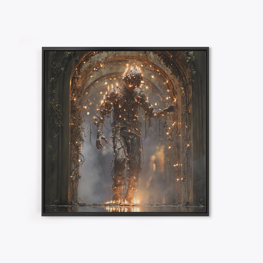 The Candlewax Man, Square Wall Art, Dark Fantasy Wall Art, Canvas Print, Halloween Wall Decor, Gothic Home Decor, Dark Fantasy Art