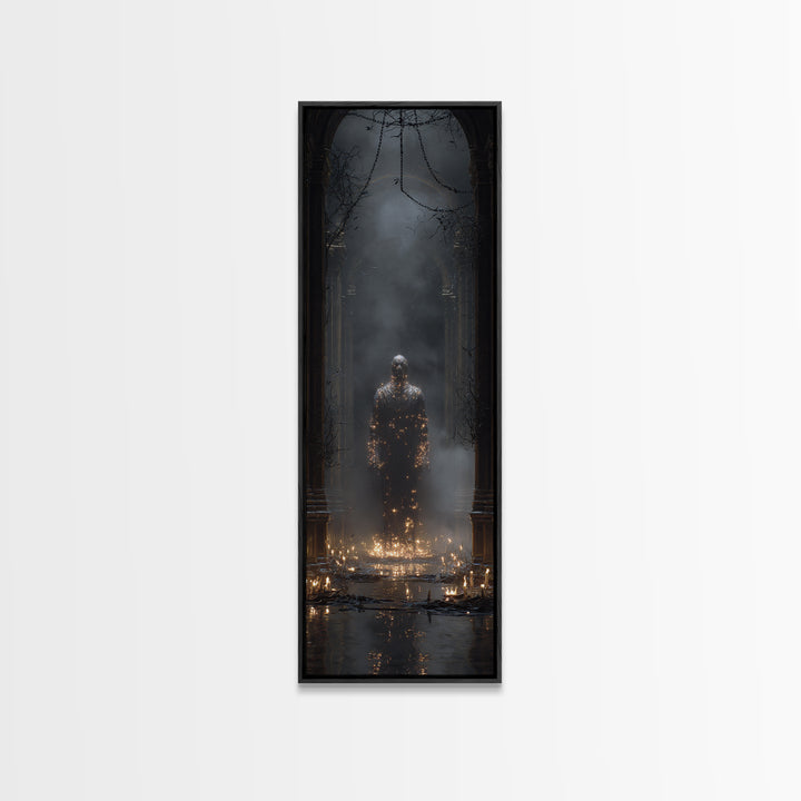 The Candlewax Man, Tall Narrow Wall Art, Spooky Home Decor, Canvas Print, Halloween Wall Decor, Gothic Home Decor, Statement Wall Art