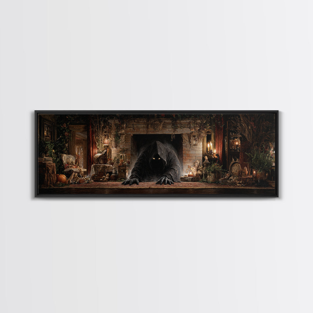 The Chimney Phantom, Extra Wide Wall Art, Dark Halloween Decor, Canvas Print, Halloween Wall Decor, Gothic Home Decor, Spooky Wall Decor