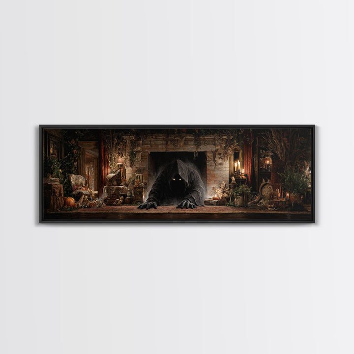 The Chimney Phantom, Extra Wide Wall Art, Dark Halloween Decor, Canvas Print, Halloween Wall Decor, Gothic Home Decor, Spooky Wall Decor