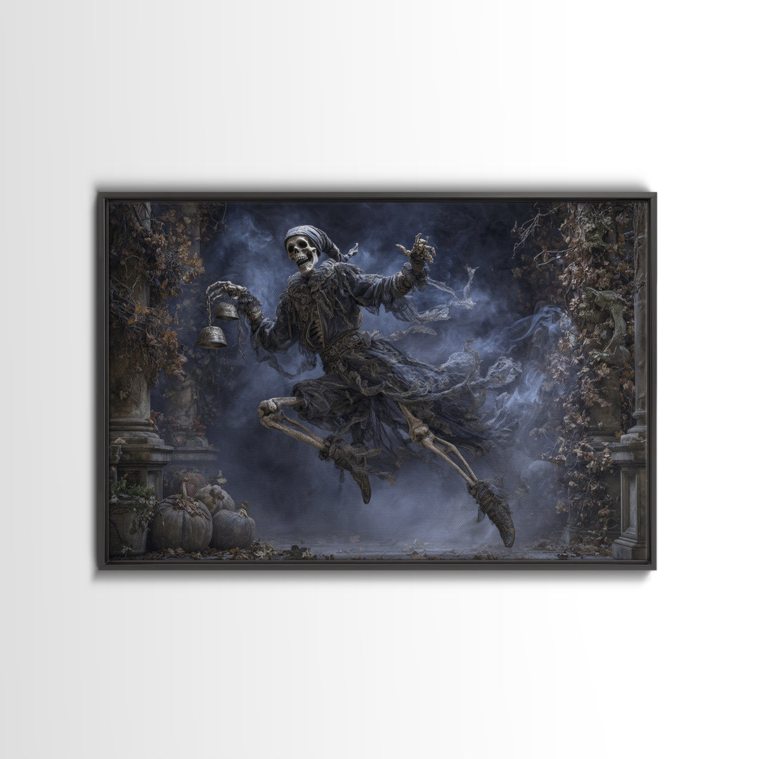 The Phantom Jester, Landscape Wall Art, Macabre Wall Art, Framed Canvas Print, Halloween Wall Decor, Gothic Home Decor, Statement Wall Art