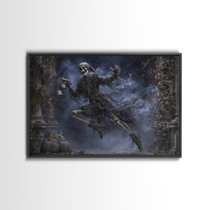 The Phantom Jester, Landscape Wall Art, Macabre Wall Art, Framed Canvas Print, Halloween Wall Decor, Gothic Home Decor, Statement Wall Art