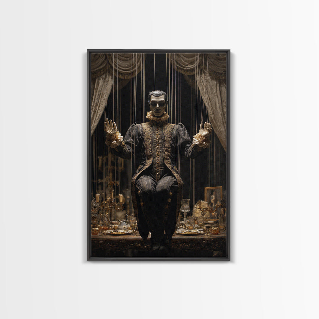 The Marionette Master, Vertical Wall Art, Spooky Home Decor, Canvas Print, Halloween Wall Decor, Gothic Home Decor, Seasonal Home Decor