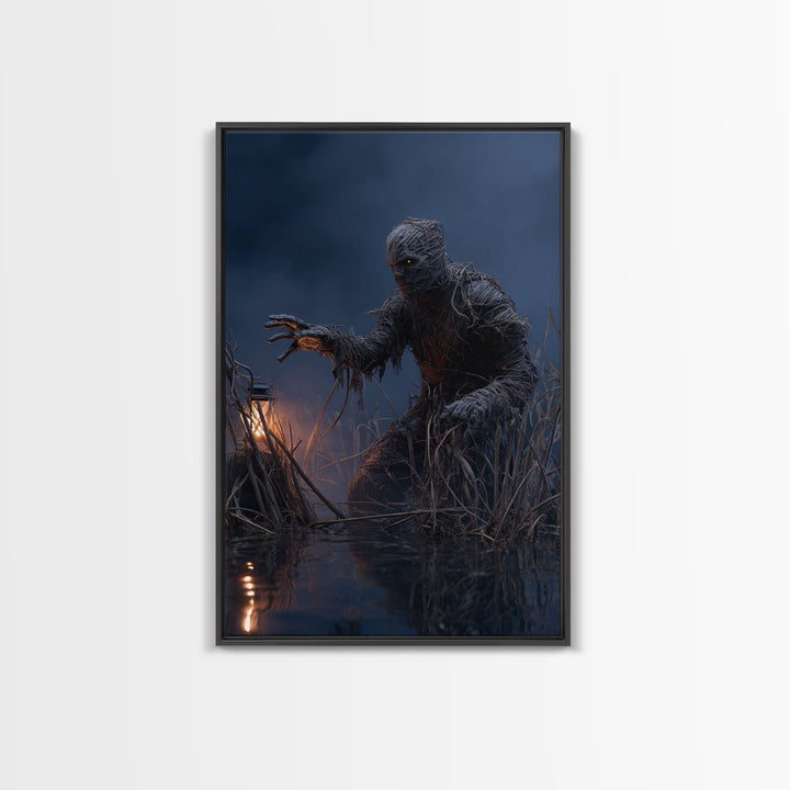 The Bog Mummy, Vertical Wall Art, Haunted Gothic Art, Framed Canvas Print, Halloween Wall Decor, Gothic Home Decor, Horror Wall Art